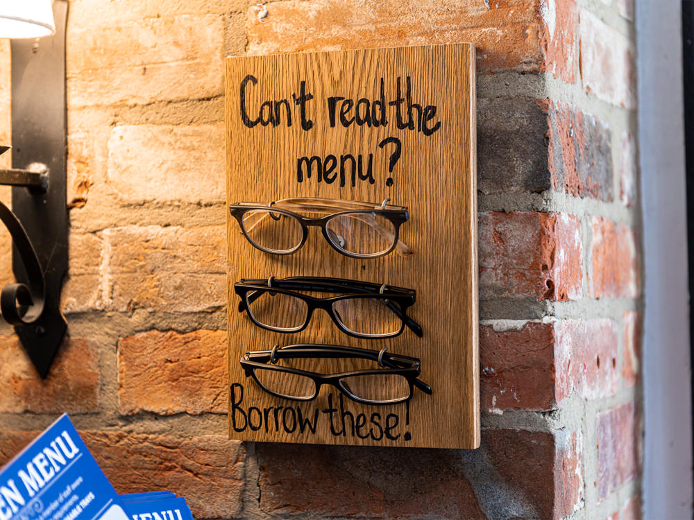 some ready specs glasses to help read the menu